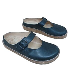Haflinger Women's Black Slip-On Mary Jane Clogs Size 38